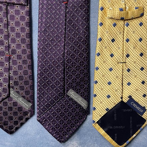 Bundle of 3 Daniel Cremieux 100% Silk Used Neckties. Made in the USA. - Picture 2 of 3